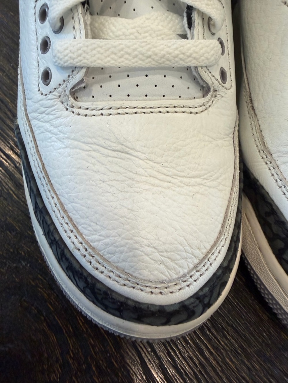 Nike Air Jordan 3 Retro White Cement Grey Shoes size 7Y - Picture 7 of 13